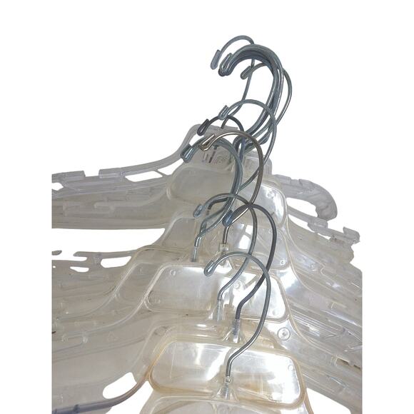 Vintage Clear Acrylic Lucite Plastic Hangers Dress Jacket Set of 14 - Picture 4 of 6